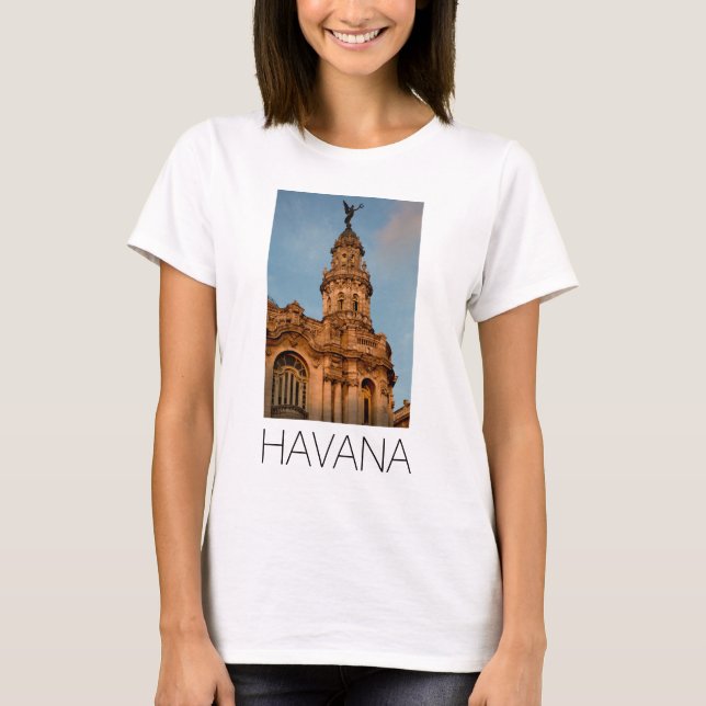 Camiseta Torre de edifício antigo, Havana, Cuba (Frente)