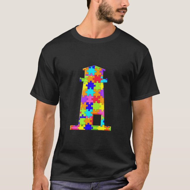 Camiseta Torre de Farol Casa Jigsaw Puzzle Autismo (Frente)