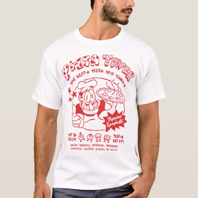 Camiseta Torre de pizza | a melhor pizza de uma cidade a (Frente)