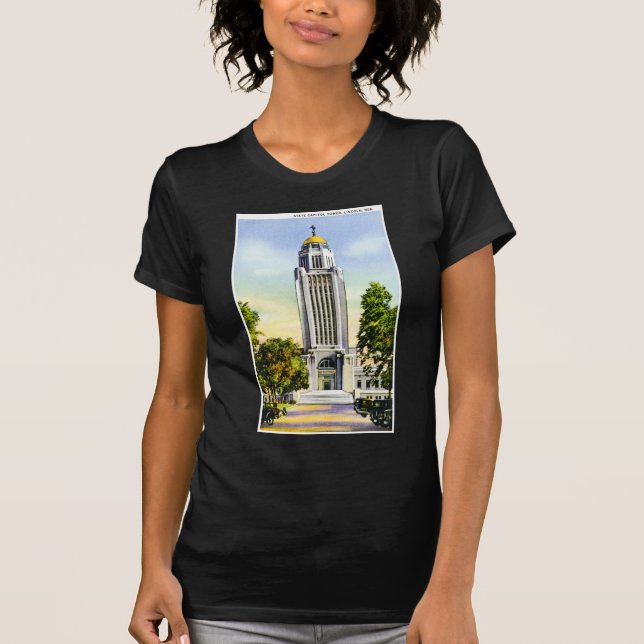 Camiseta Torre do Capitólio do estado, Lincoln, Nebraska (Frente)