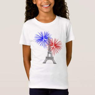 Camiseta Torre Eiffel com fogos-de-artifício