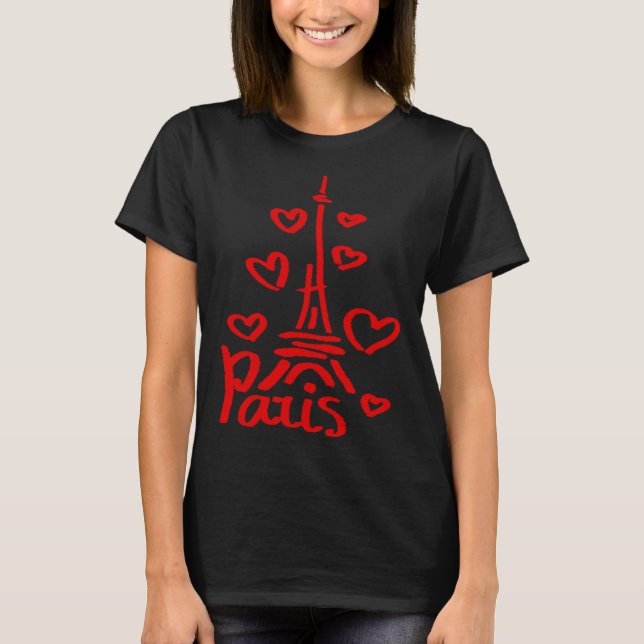 Camiseta Torre Eiffel de Paris Arco Triunfal Bandeira Franç (Frente)