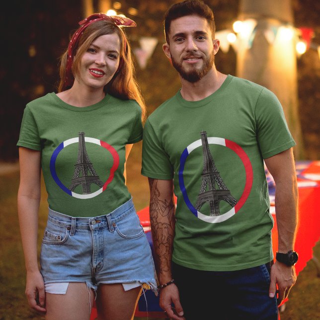 Camiseta Torre Eiffel de Paris em Círculo Unisex (Paris Eiffel Tower in Circle Unisex T-Shirt)