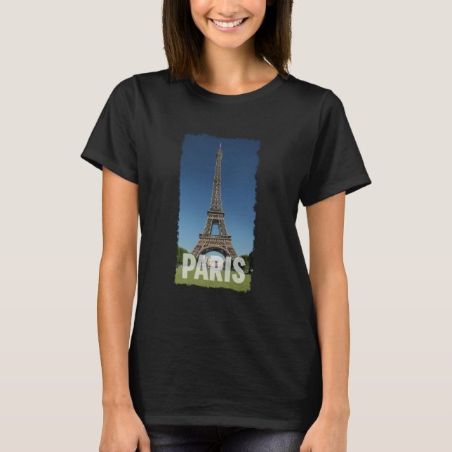 Camiseta Torre Eiffel de Paris Impressão Escovada (Frente)