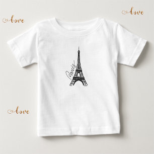 Camiseta Torre Eiffel de tinta preta