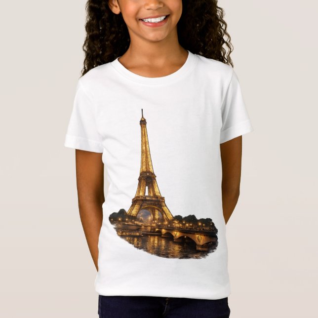 Camiseta Torre Eiffel – Desenho de Viagem para Paris (Frente)
