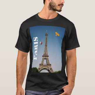 Camiseta Torre Eiffel escura básica de Paris France do