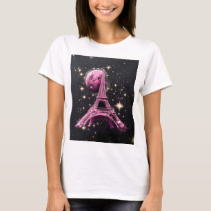 Camiseta Torre Eiffel Noite Lua