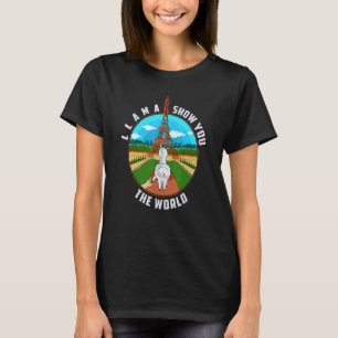 Camiseta Torre Eiffel, Paris, França Lhama Mostra a Você O 