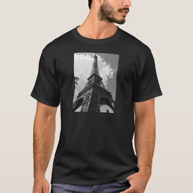 Camiseta Torre Eiffel Preta e Branca em Paris (Frente)