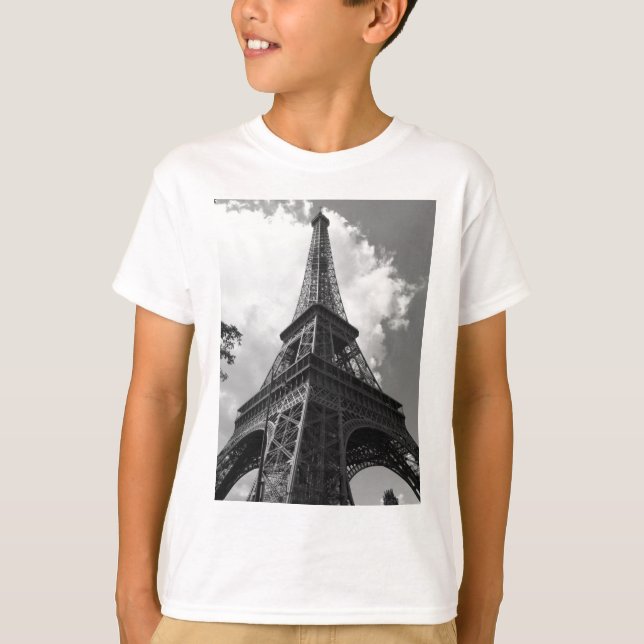 Camiseta Torre Eiffel Preta e Branca em Paris (Frente)