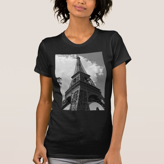 Camiseta Torre Eiffel Preta e Branca em Paris (Frente)