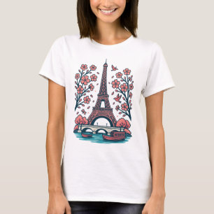 Camiseta Torre Eiffel, Torre de Souvenir, Paris, Árvore Cer