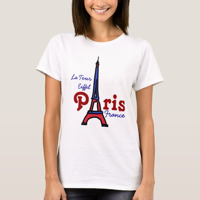 Camiseta Torre Eiffel Torre Paris FRANÇA, torneira da moda (Frente)