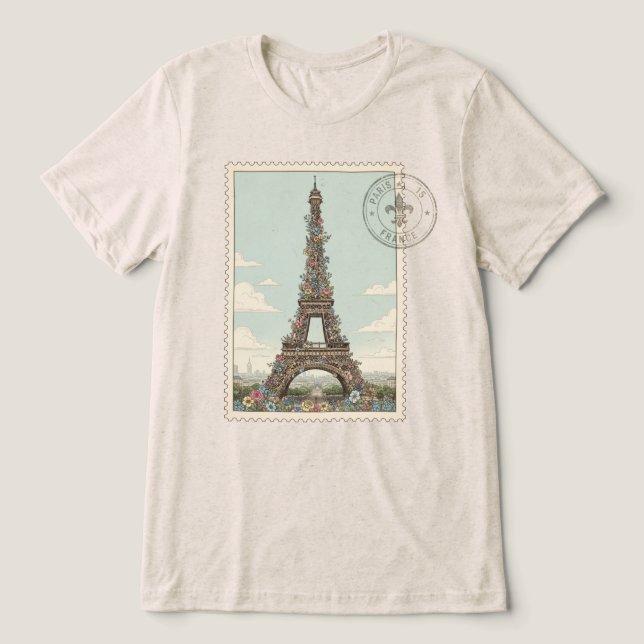 Camiseta Torre Eiffel Vintage  (Design frontal)