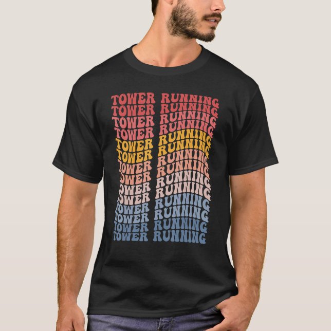 Camiseta Torre esmerilada com esportes retrais (Frente)