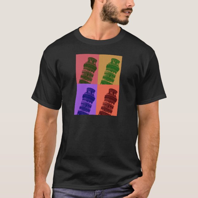 Camiseta Torre inclinada de Pisa Pop Art (Frente)