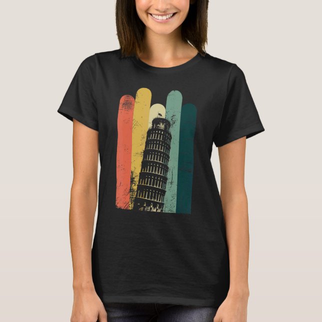 Camiseta Torre inclinada do edifício Pisa Itália (Frente)