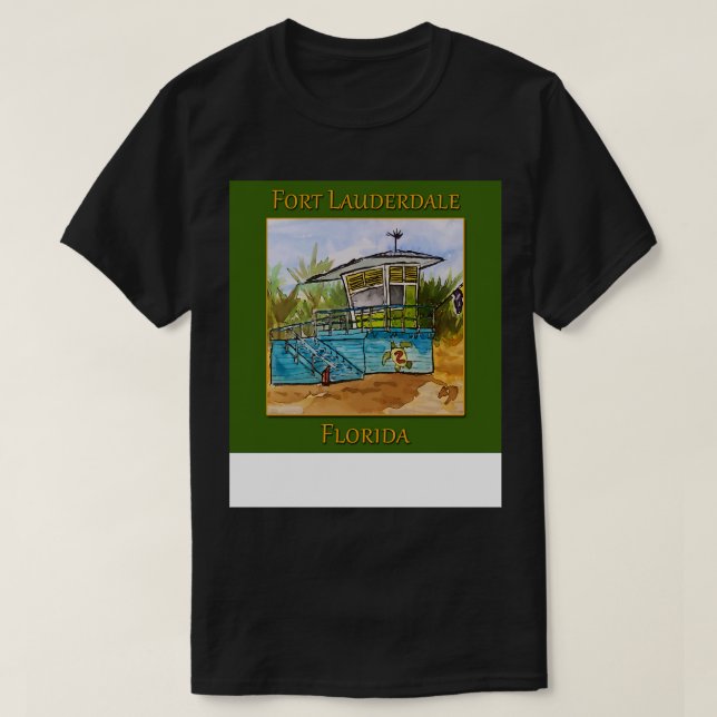 Camiseta Torre Lifeguard em Fort Lauderdale Florida TShirt (Frente do Design)