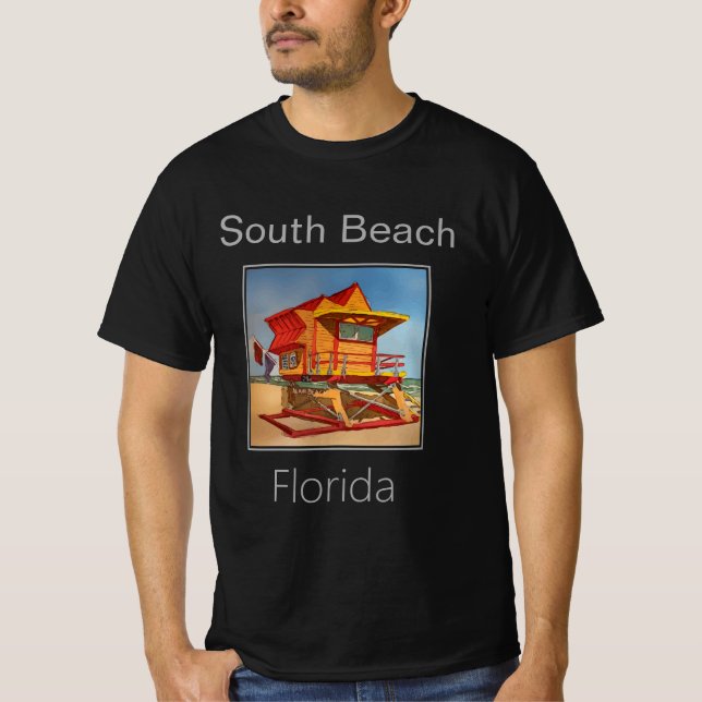 Camiseta Torre salva-vidas, Red & Orange, South Beach, Flór (Frente)