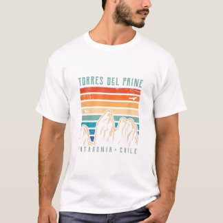 Camiseta Torres del Paine T Shirt Retro Chile Mountain Hiki