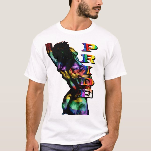 Camiseta Torso masculino arco-íris Orgulho (Frente)