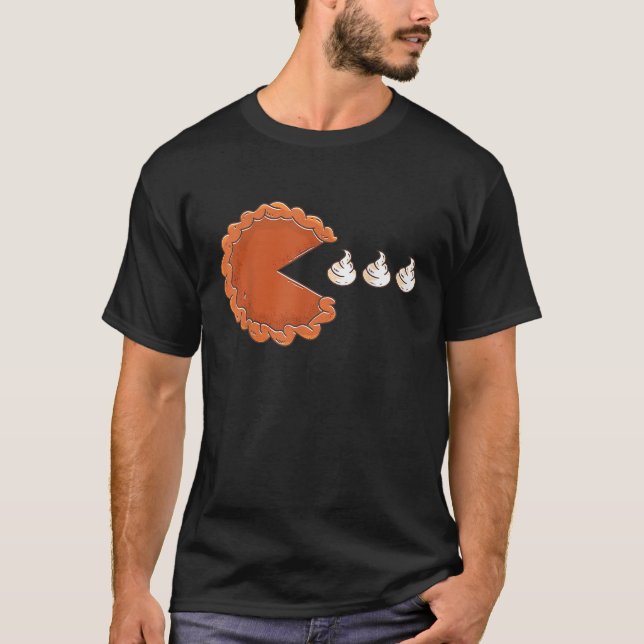 Camiseta Torta de Abóbora Engraçada Comendo Creme Chantilly (Frente)