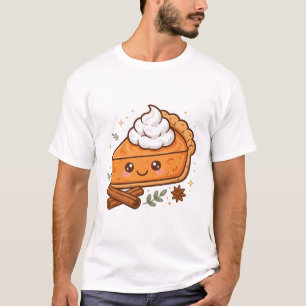 Camiseta Torta de Abóbora Fofa Kawaii Arte de Sobremesa de