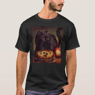 Camiseta Torta de Maçã de Preguiça de Gato Preto
