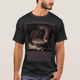 Camiseta Torta de Maçã do Amor de Gato Preto