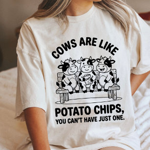 Camiseta Torta de Vaca Engraçada Piada de Batata Frita Faze