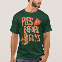 Camiseta Tortas Antes da Janta de Ação de Graças Engraçado 