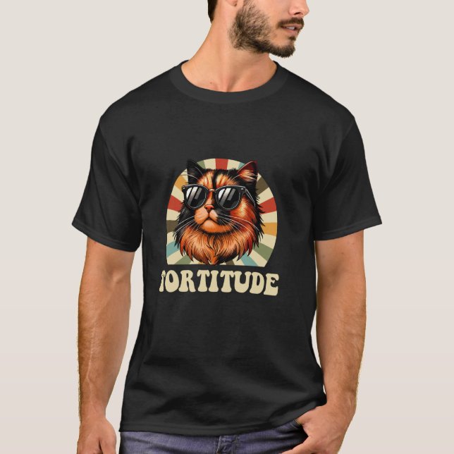 Camiseta Tortitude,Gata Casca de Tartaruga (Frente)