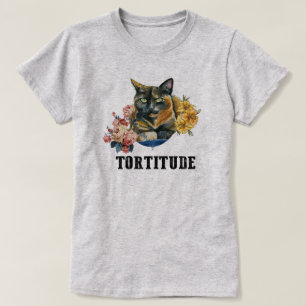 Camiseta Tortitude tortie cat engraçado