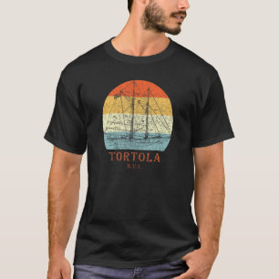 Camiseta Tortola Bvi Vintage Blueprint Sailboat Vacage