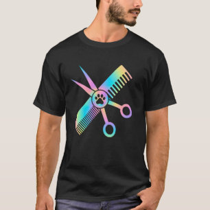 Camiseta Tosa Pastel Arco-íris Estampa de Pata Fofa Pelagem