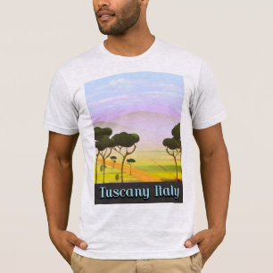 Camiseta Toscana Itália paisagem de viagem.