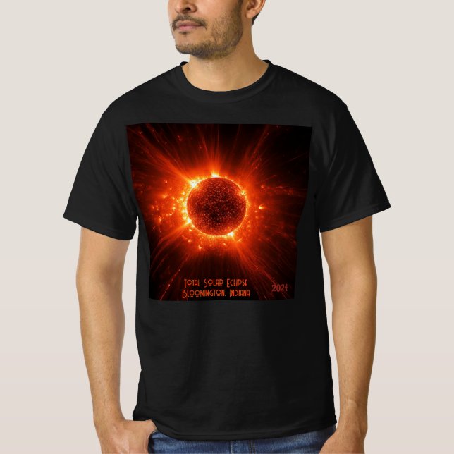 Camiseta Total de Eclipes Solares Adicionar Qualquer Texto  (Frente)