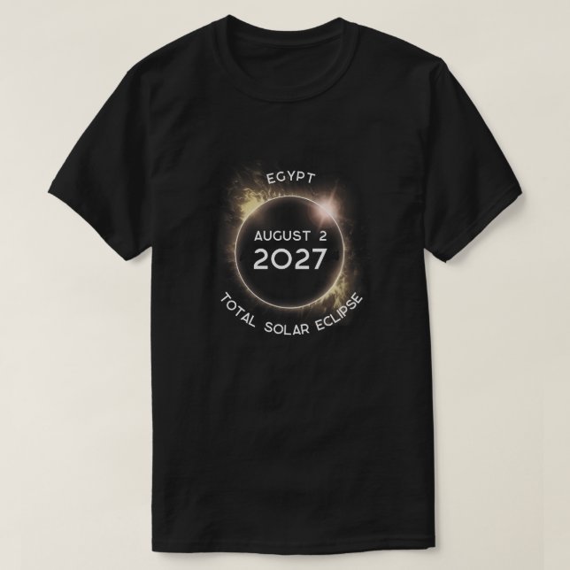 Camiseta Total de Eclipse Solar 2027 Egito (Frente do Design)