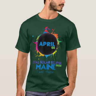 Camiseta Total de Eclipse Solar Maine 2024 Totalidade Color