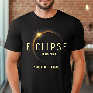 Camiseta Total do Eclipse Solar 2024 de abril 8 Nome de Est