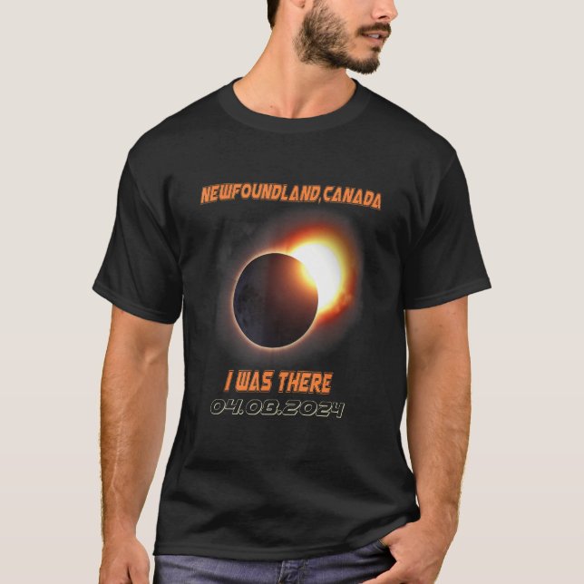 Camiseta Total do Eclipse Solar 2024 Terra Nova Canadá 1 (Frente)