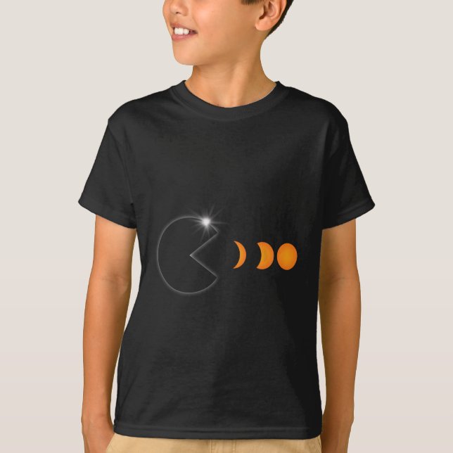 Camiseta Total do Eclipse Solar abril 8 2024 Fases Diversas (Frente)