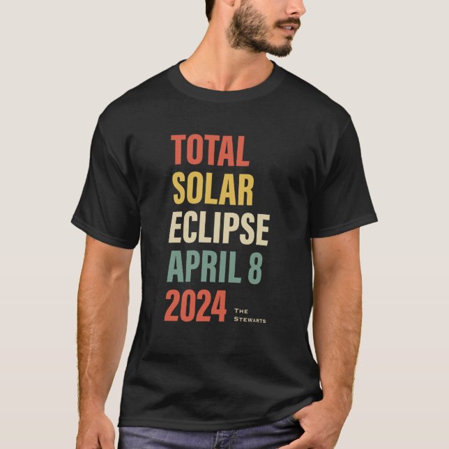 Camiseta Total do Eclipse Solar abril 8 2024 Proteção para  (Frente)