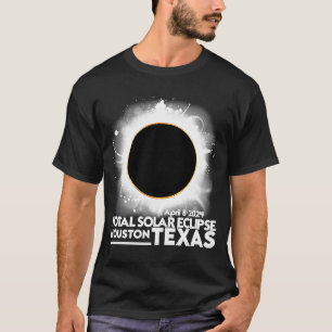 Camiseta Total do Eclipse Solar HOUSTON TEXAS abril 8 2024 