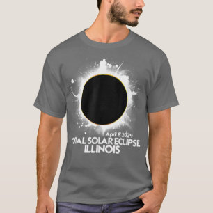 Camiseta Total do Eclipse Solar ILLINOIS 2024 Totalit Ameri