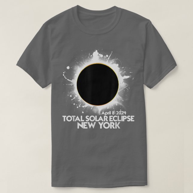Camiseta Total do Eclipse Solar Nova Iorque 2024 (Frente do Design)