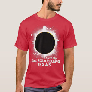 Camiseta Total do Eclipse Solar TEXAS 2024 Totalidade Ameri