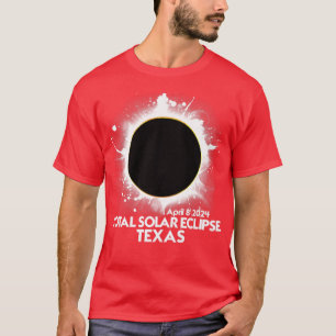 Camiseta Total do Eclipse Solar TEXAS 2024 Totalidade Ameri