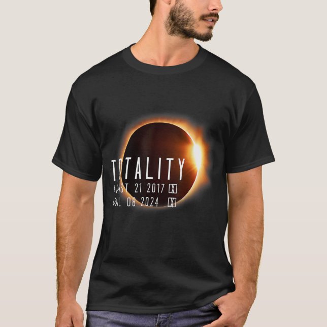 Camiseta Total Eclipse Solar 2024 2017 Totalidade Duas Veze (Frente)